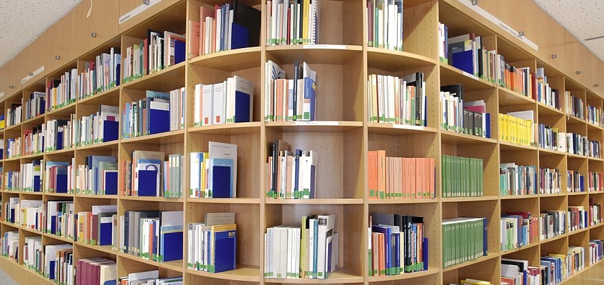Buchregal mit verschiedenen B&uuml;chern.
