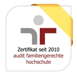 Logo: Zertifikat seit 2010 audit familiengerechte hochschule